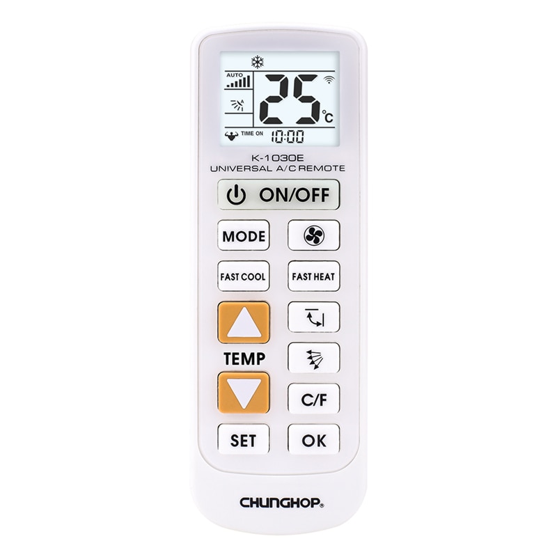 FUNN-CHUNGHOP K-1030E Universal A/C Remote Control for Air Conditioner backlight Function Big Key Box Pack