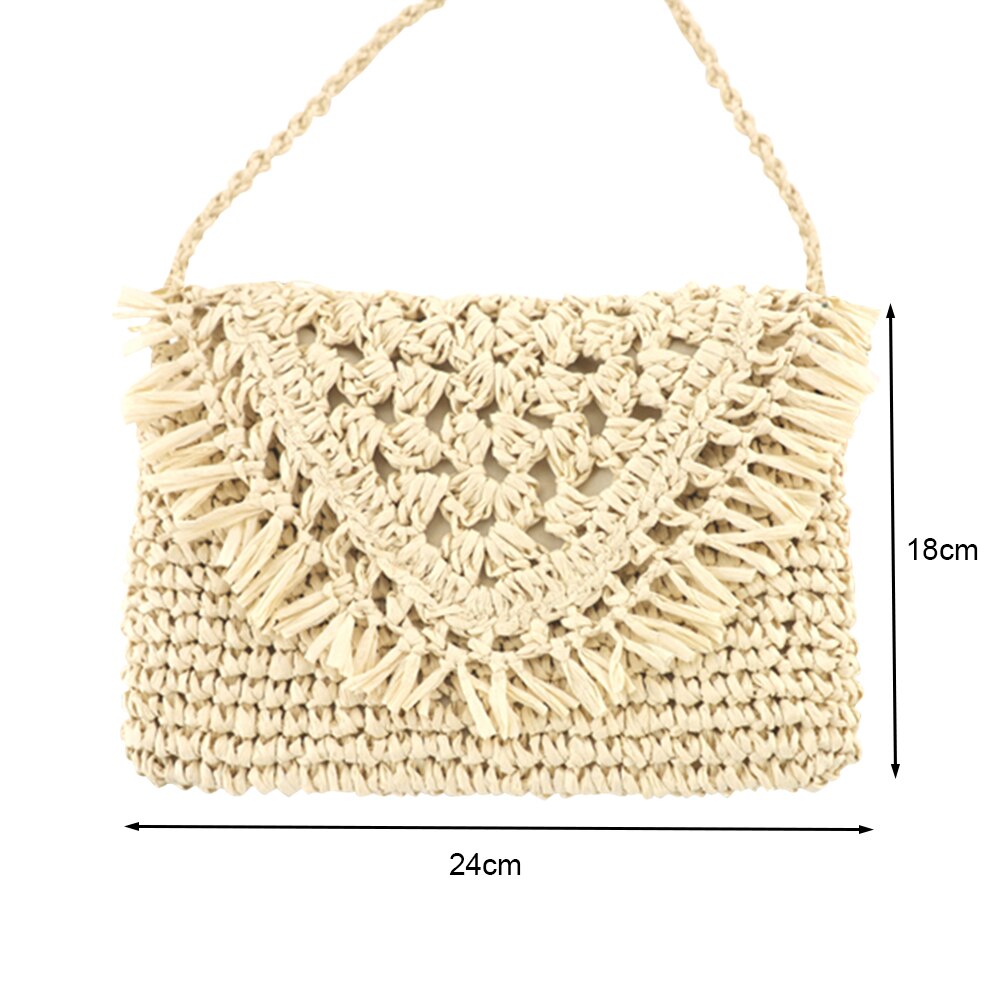 Sommer Handarbeit Gewebt Frauen Stroh Taschen Jahrgang Strand Weben Stroh Totes Schulter Korb Bote Handtaschen