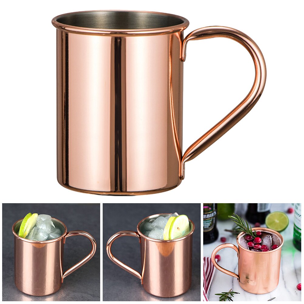 420ml Copper Plating Cup Stainless Steel Inside Mug Julep Cup For Beer Cocktail Coffee Tea Wine Cutlery Kitchen Supplies
