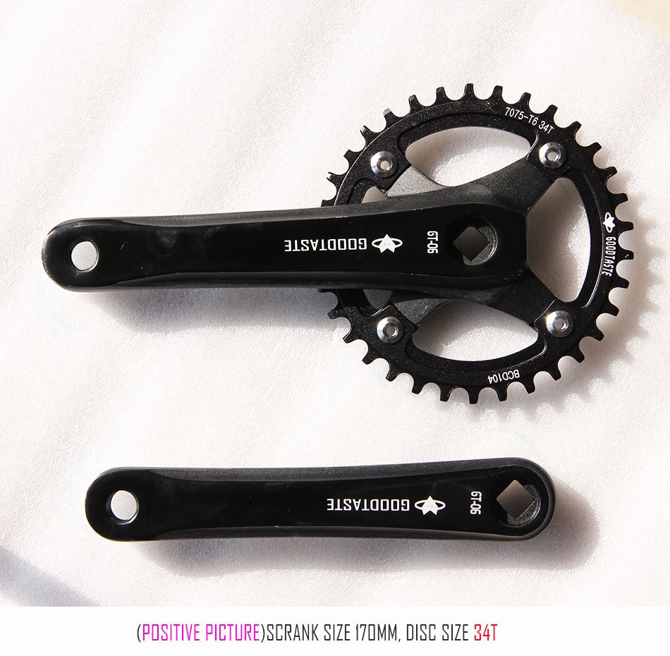 Aluminum Alloy Bicycle Chainwheel MTB Mountain Road Bike Speed Crank Arm Crankset Cycling Repair Part 32T 34T 36T 38T: 34T