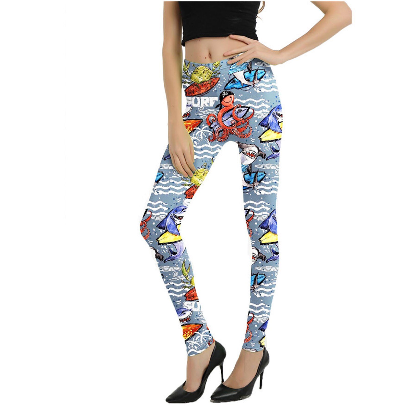 Sexy frauen Yoga Hosen Cartoon Print Fitness Sport Leggings Yoga Hosen Hüfte Engen Leggings Hohe Taille Yoga Enge Sport hosen #