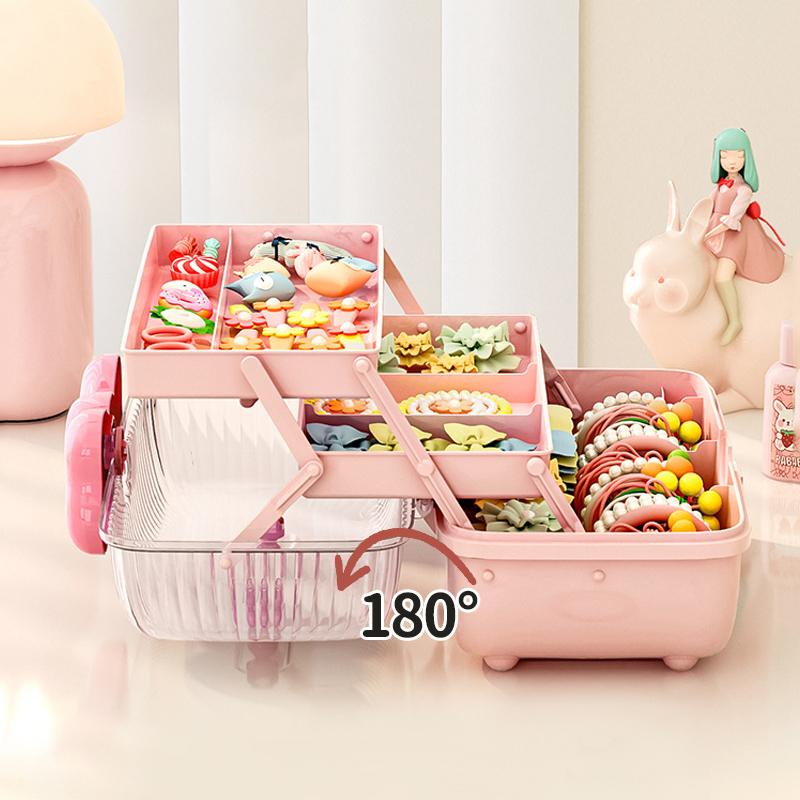 Multi-Layer Haarspeld Organizer Schattig Meisje Sieraden Geval Hoofd Touw Hoofdband Display Rack Kinderen Haar Accessoires Opbergdoos