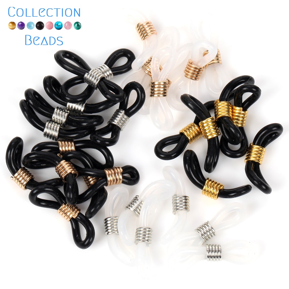 20 Stuks Oorhaak Glazen Ketting Rubberen Ring Bril Keten Bril Retainer Uiteinden Touw Zonnebril Koord Houder Riem Retainer End