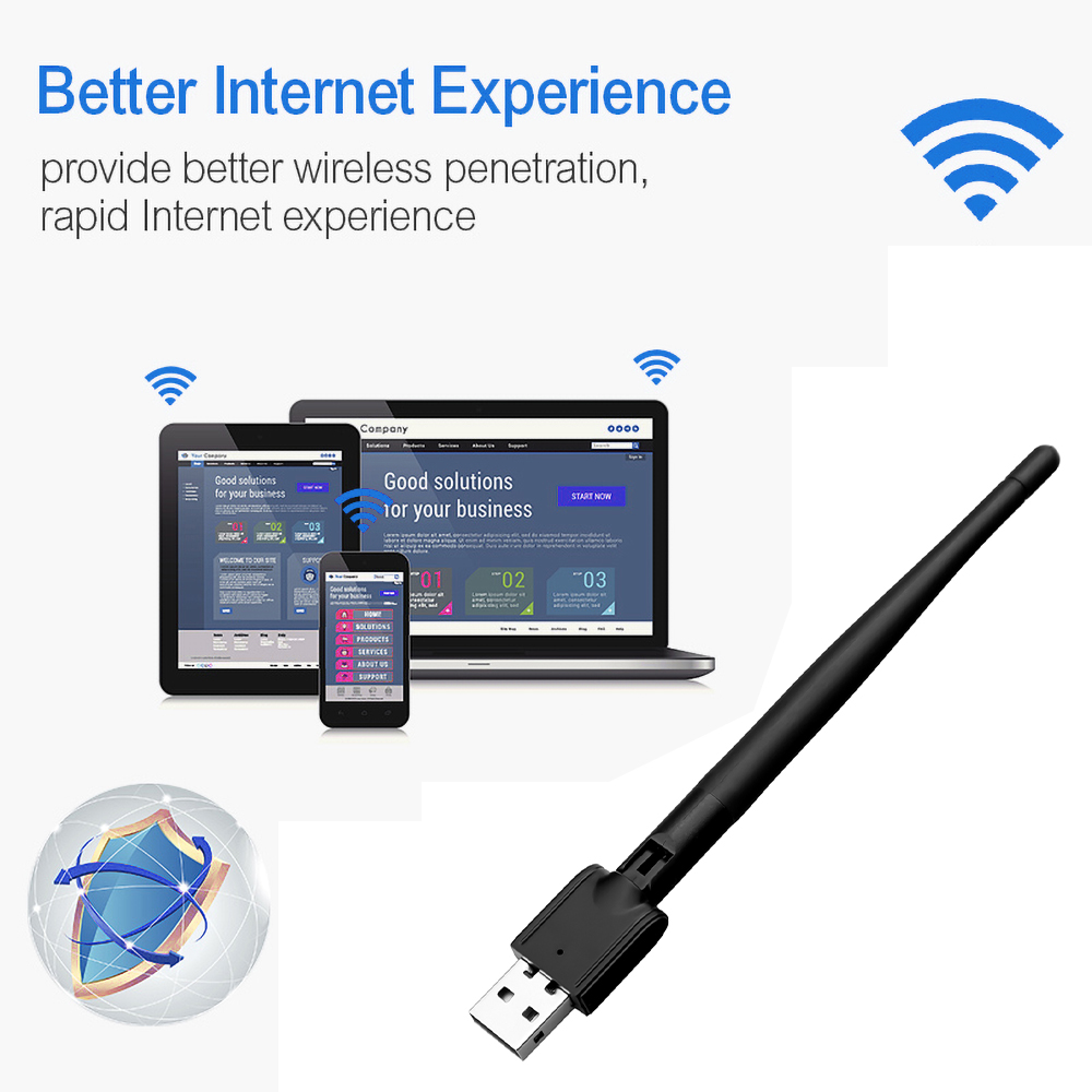 Scheda di rete senza fili 150 b/g/n dell&#39;adattatore di LAN di WiFi di USB 2.0 di MT-7601 802.11 Mbps con l&#39;adattatore senza fili ruotabile di Usb del chipset dell&#39;antenna