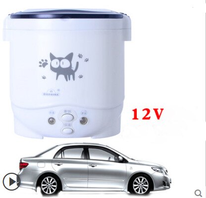 Panela elétrica portátil para arroz, 1l, mini panela de arroz, usado em casa, 220v ou em carro, 12v, caminhão, 24v, multiformas: 12V