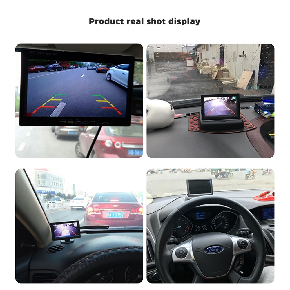 Aoshike 7 tommer 12v bilmonitor til bagfra kamera tft lcd led display universal med køretøjskamera parkering 800*480 solskærm
