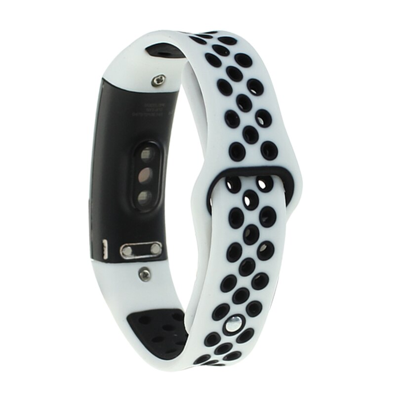 Correa de reloj para Huawei Honor 3, pulsera deportiva de silicona transpirable, repuesto para Honor Band 3, accesorios de pulsera: White Black