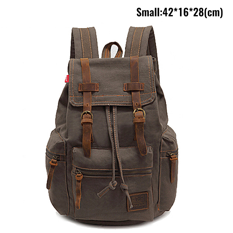 MARKROYAL Canvas Retro Men's Bag Backpack Suitable 14 Inch Laptop Bag Vintage 36-55L Wear-resistant Backpack Coffee Dripshipping: green
