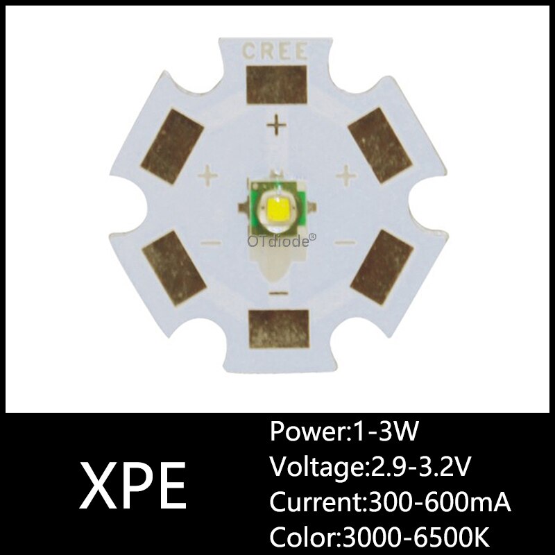 10 stk 3w 5w 10w cree xml xpe xpg xte ledet varm whtie, hvid rgb high power led chip  on 20mm pcb: Xpe / 3000k