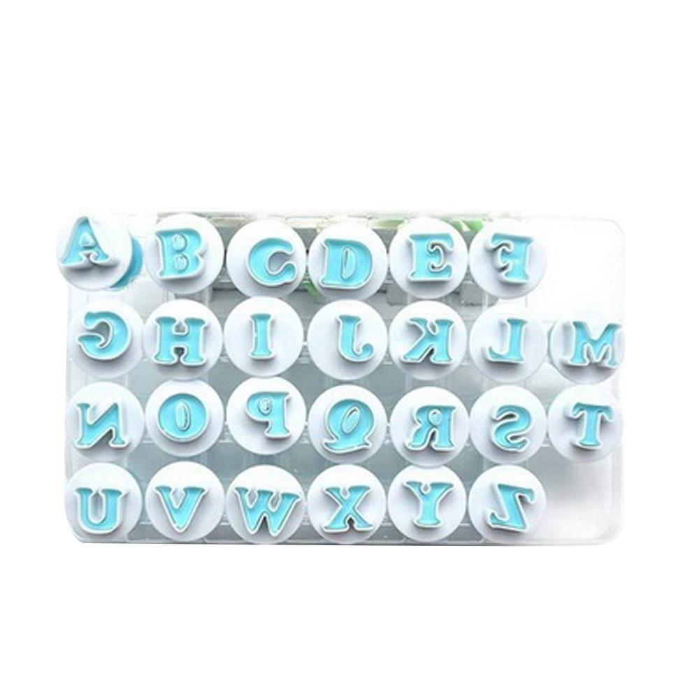 26 letters digitale cakevorm veer reliëfvorm alfabet cakevorm chocolade plunger uitsteker diy karakter bruiloft: Hoofdletter