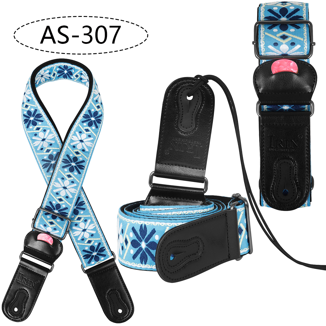 Correa de guitarra para bajo, correas bordadas de cuero y algodón, correa ajustable para el cuello con selección, accesorios para bajo y guitarra acústica eléctrica: Verde