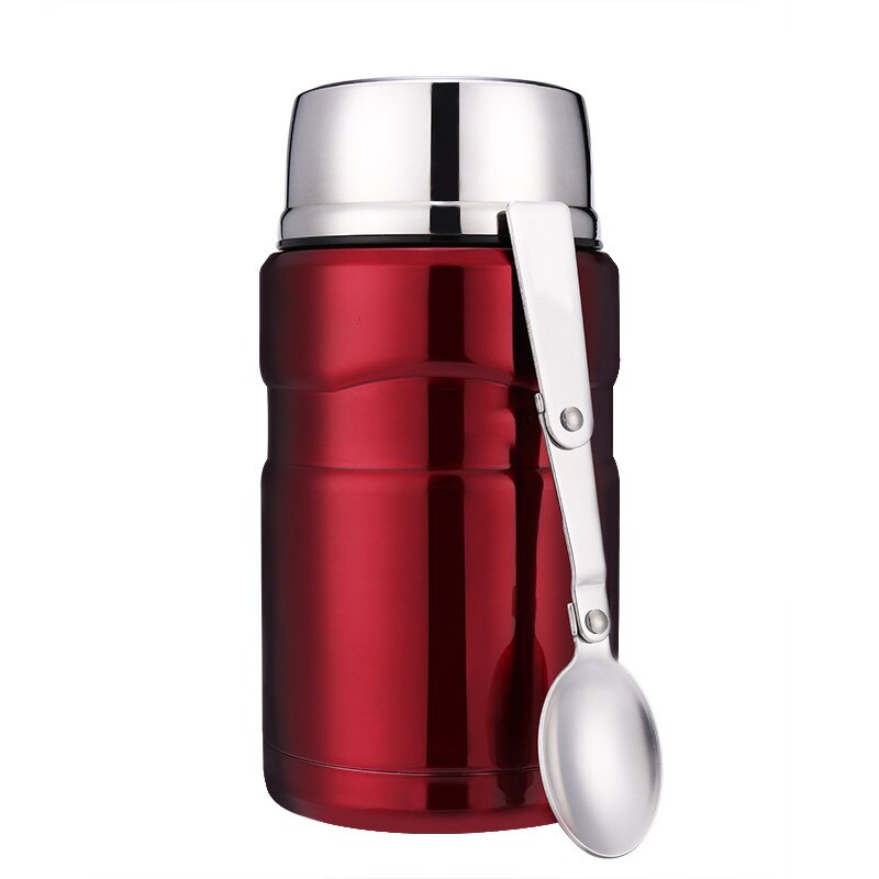 RUIDA 550ML 700ML thermos for food container with spoon stainless steel vacuum flasks thermoses thermocup ST183: 550ML / Red