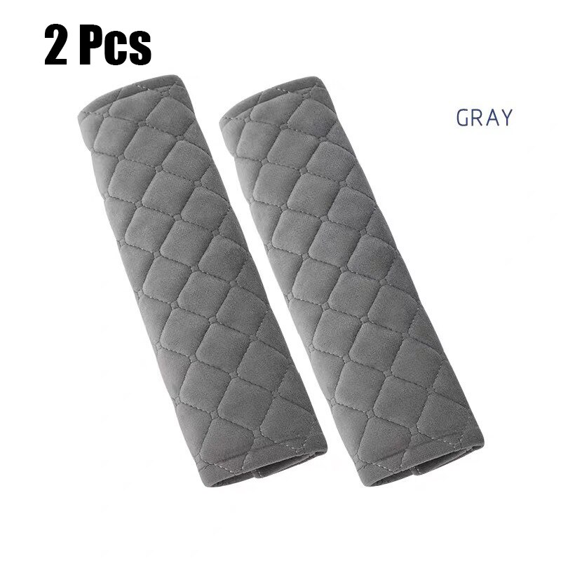 Soft Car Seat Belt Cover Universal Auto Seat Belt Covers Warm Plush Shoulder Cushion Protector Safety Belts Shoulder: 2pcs Gray