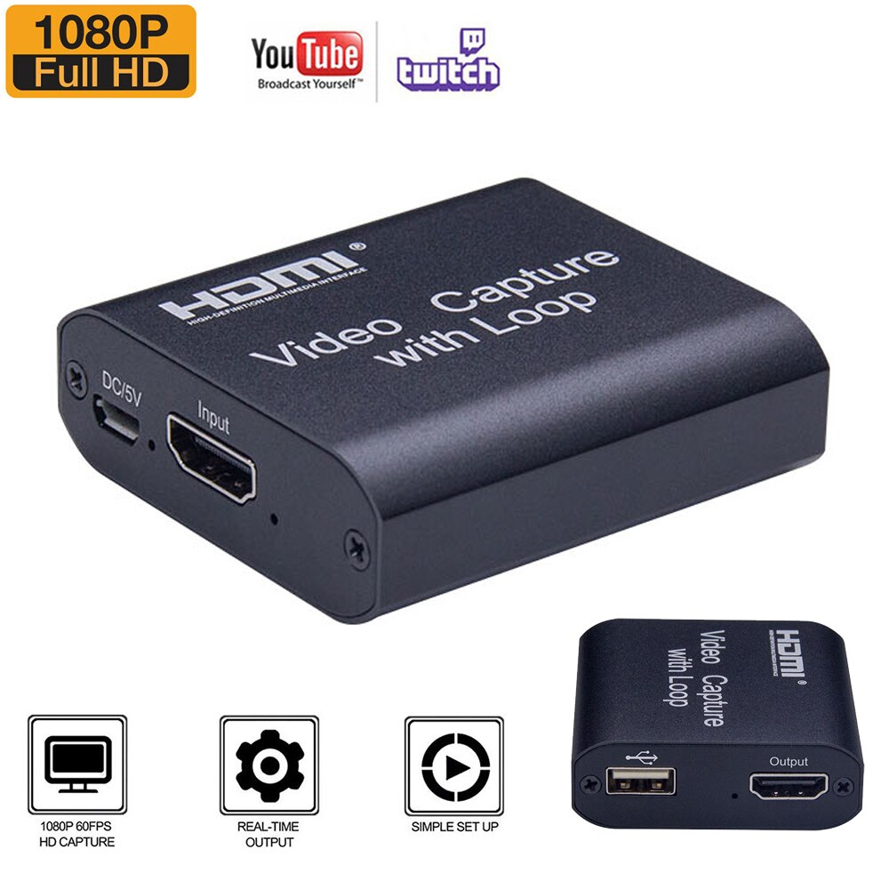 HDMI vidéo Capture TV carte enregistreur USB 2.0 1080P jeu vidéo Capture en direct HDTV PS4 Swith caméra moniteur Streamer: Default Title
