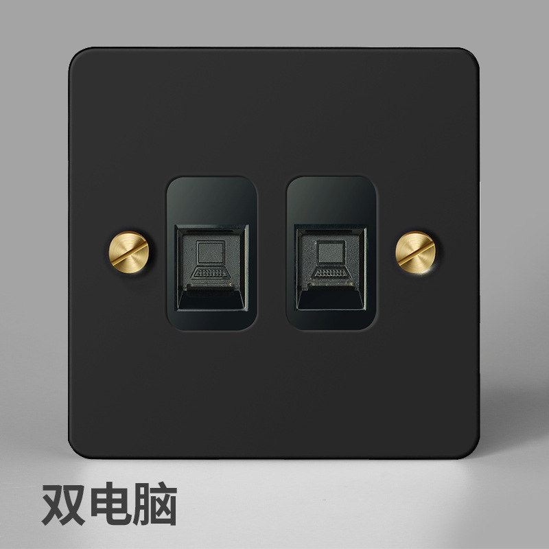 Household Type 86 Concealed Wall Switch Black Metal Copper Lever Panel Industrial Style Retro Stainless Steel Panel Switch: Lavender