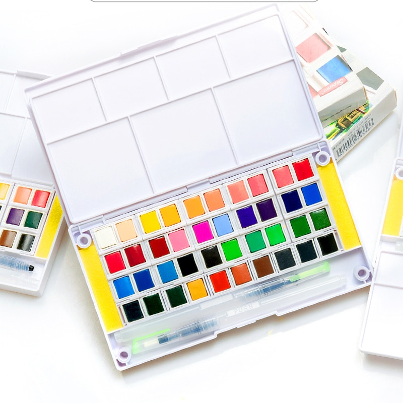Juego de acuarelas de colores sólidos, Set Superior de 12/18/24/30/36/40/48 colores, para artistas, dibujo, pintura, pigmento de acuarela, suministros de arte