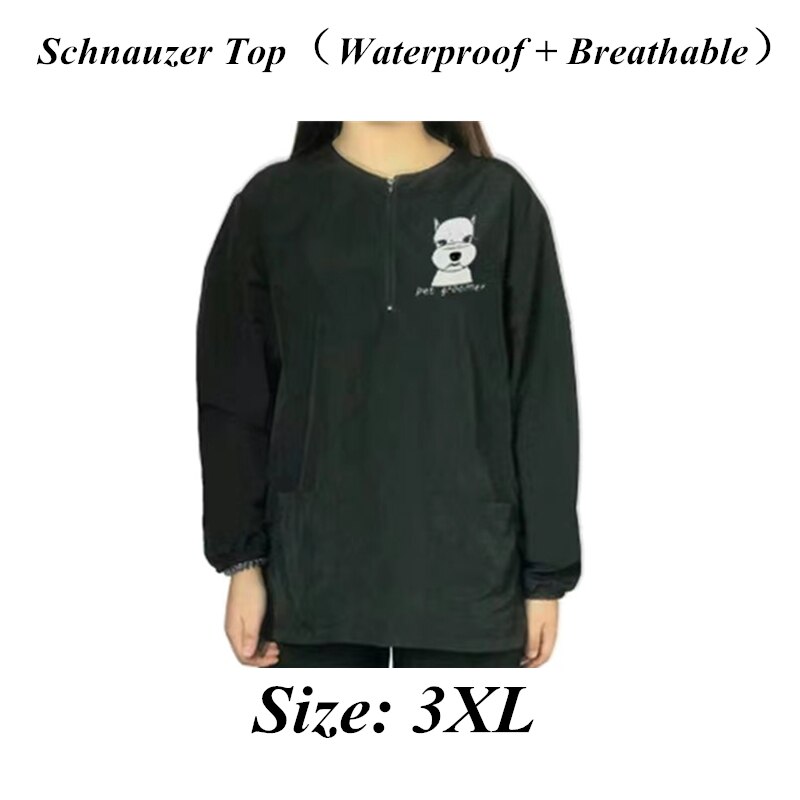 Kappers Rits Zorg Waterdicht Pet Grooming Schort Lange Mouwen Zakken Huisdier Schoonheidsspecialiste Werkkleding Pet Grooming Schort G0917: Schnauzer Top 3XL