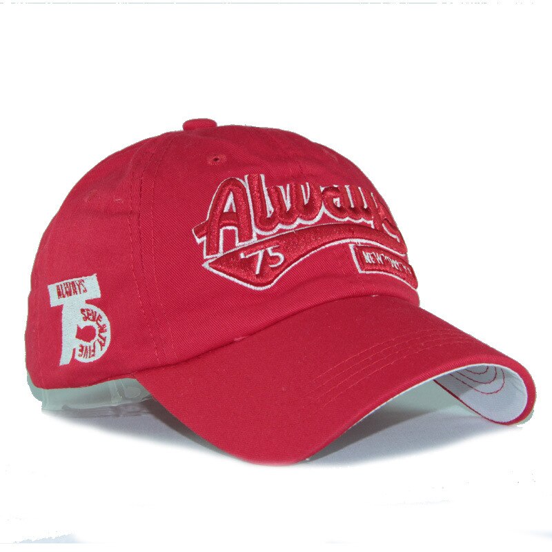 Snapback hat til kvinder mænd bomuld baseball cap afslappet sol hat broderi brev udendørs sport justerbare hætter: Rød