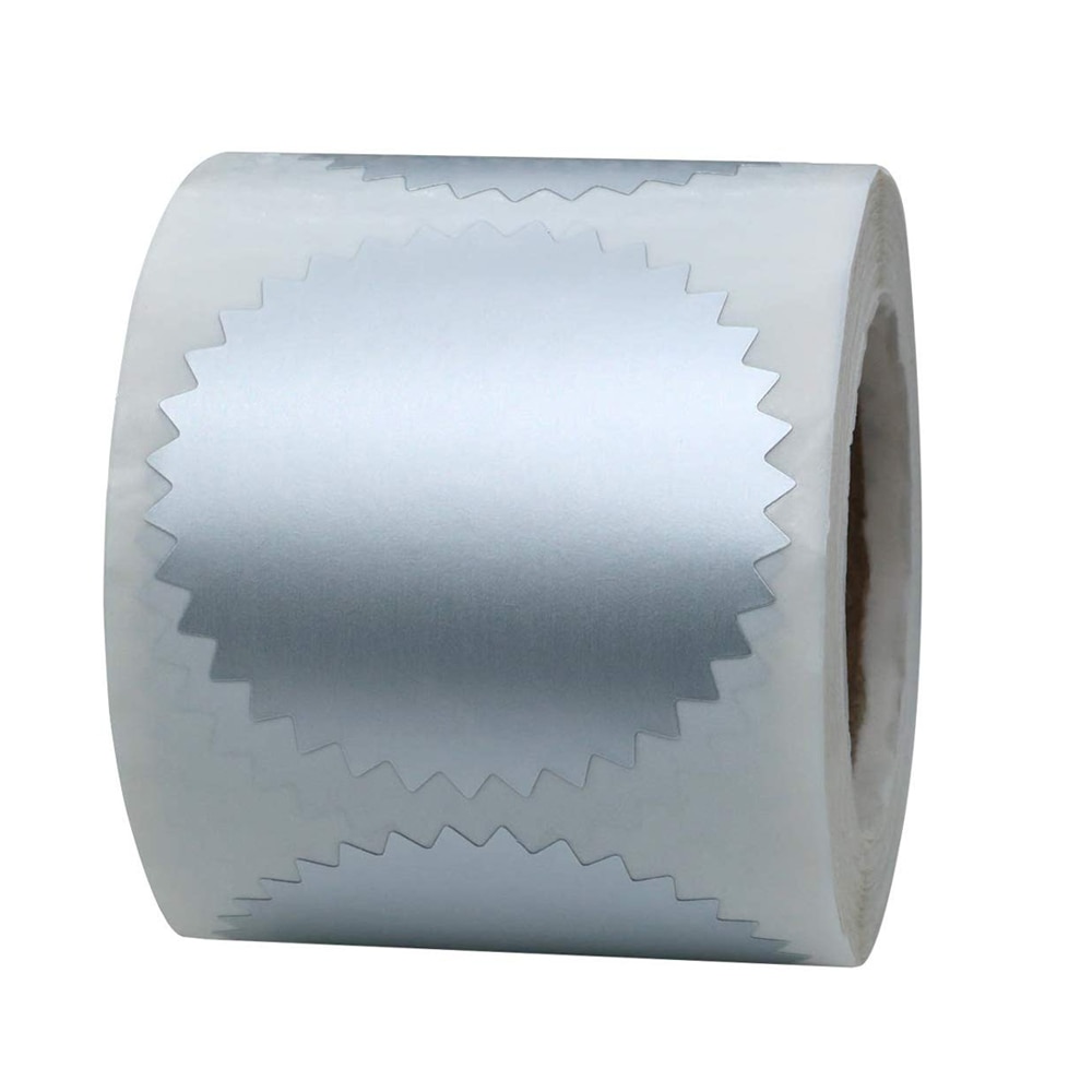 Gold Foil 2“ Award Self-Adhesive Sealing Sticker Silver Foil Certificate Label Seal Making Paper Shiny Bank Labels 500pcs