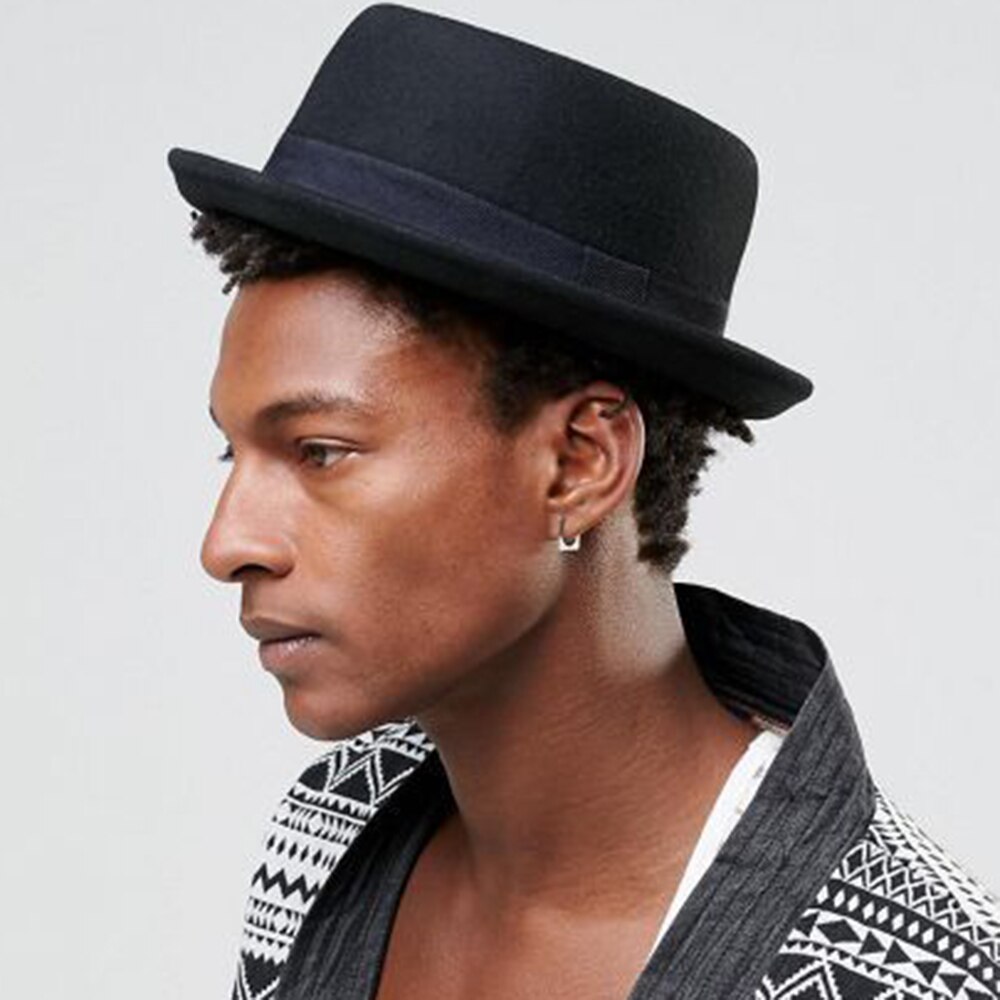 Mannen Fedora Hoed Platte Pork Pie Hoed Voor Gentleman Vader Bowler Porkpie Jazz Hoed Grote Maat Sml Xl