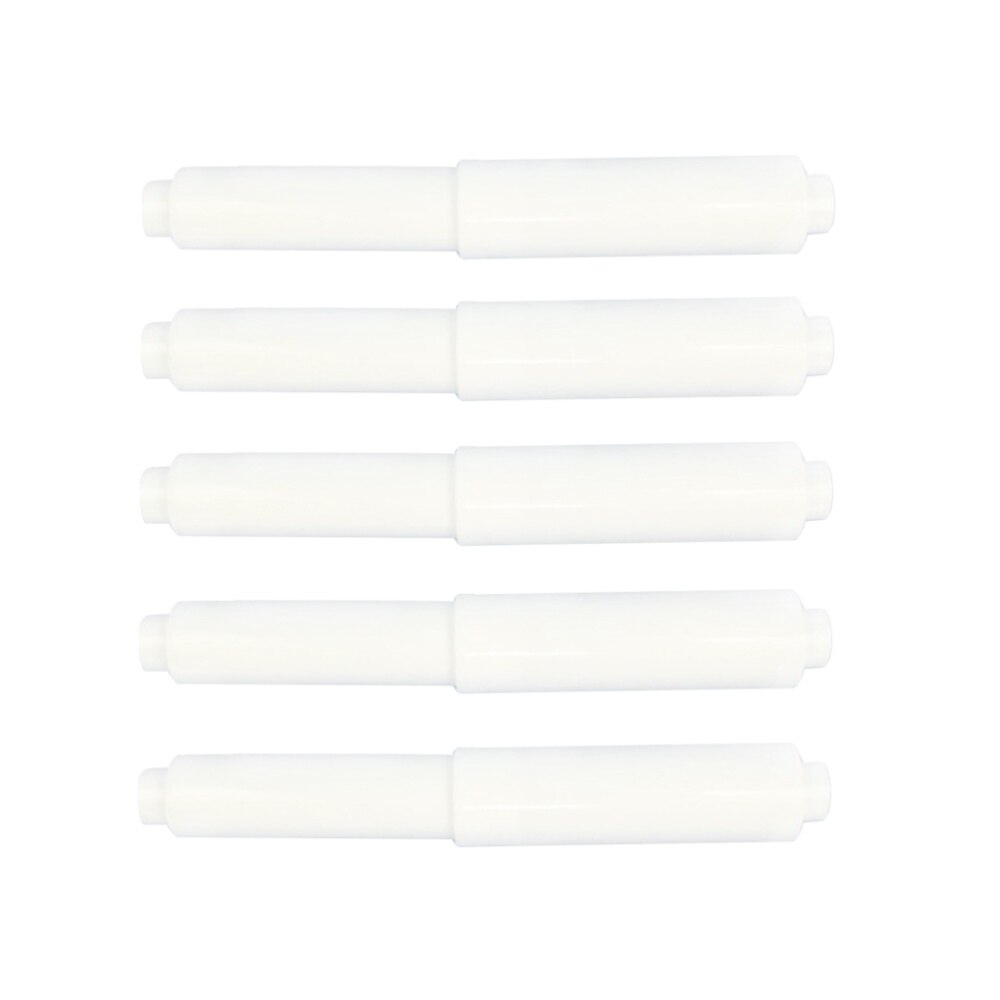 5Pcs Roller Fit-All Style Plastic-Spring Loaded White Roller Bathroom Paper Holder Replacement(White)