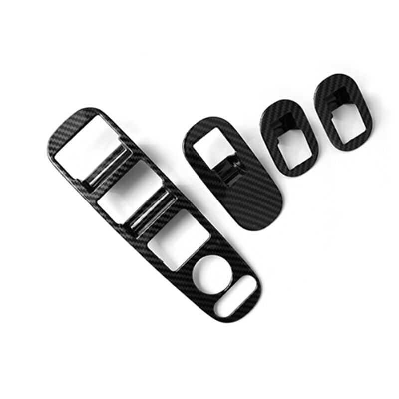 Right hand drive for Honda HRV HR-V Carbon Fiber Grain Accessories Interior ABS Decroation Cover RHD Trim: Window lift panel