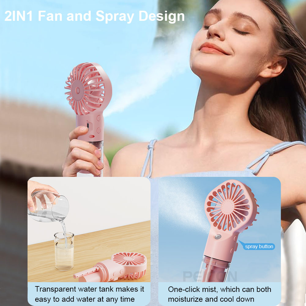 modellen Handheld Mini Fan USB Oplaadbare Draagbare Luchtbevochtiger Mist Cooler Cooling Spray Luchtbevochtiger Fan Voor Home Office Dorm