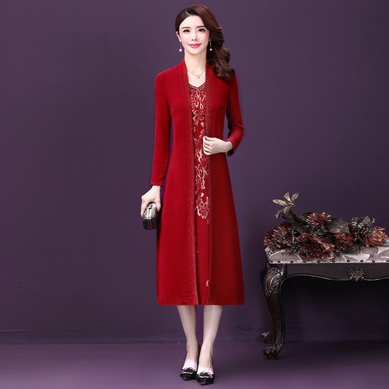 Costume Ensemble Robe Veste Femme Veste Longue Pour Femme, Tenue D