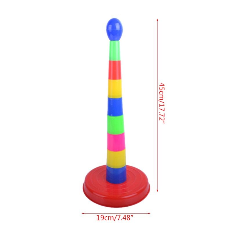 18" Colorful Plastic Sport Ring Toss Game Set for Kids