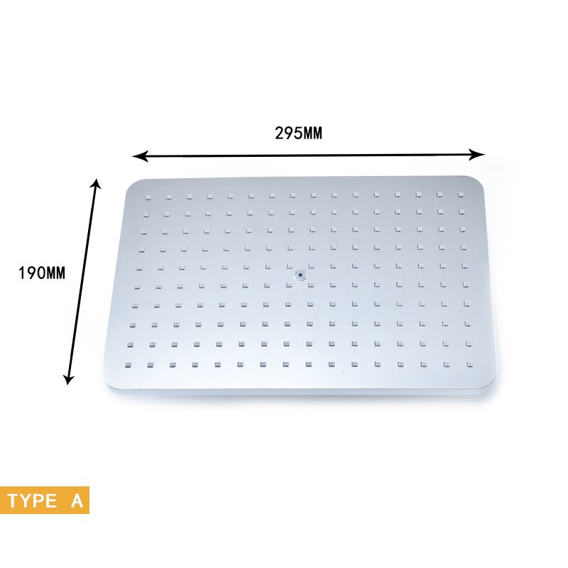 8/10/12 inch Big Rain Shower Head ABS Plastic Square and Round Top Shower Head Over-head Shower Sprayer Chrome and Black: Type A