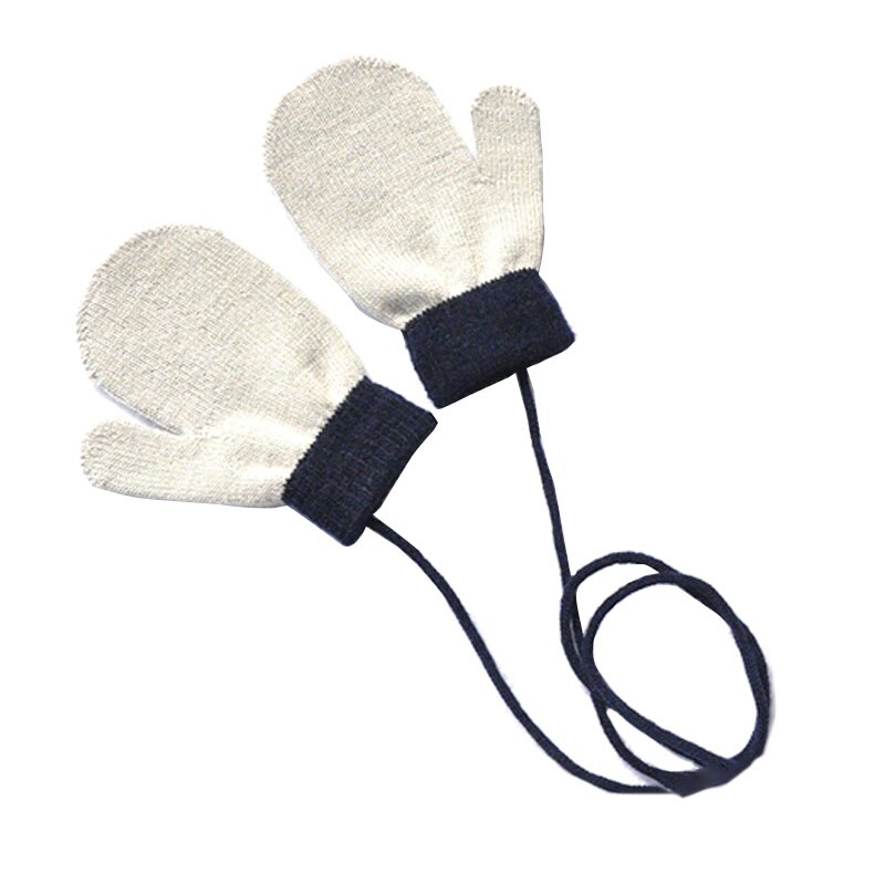 Warmom Kinderen Winter Warm Gebreide Jarretel Handschoenen Met Touw Volledige Vinger Wanten Handschoenen Voor Kinderen Peuter Kids Voor 1-4Y: GRAY