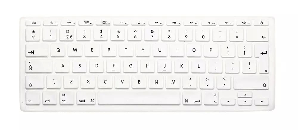 English UK EU Silicone Keyboard Cover For Apple Mac MacBook Air 11 11.6&quot; A1370 A1465 Model Euro/ISO Layout Protective Film: White