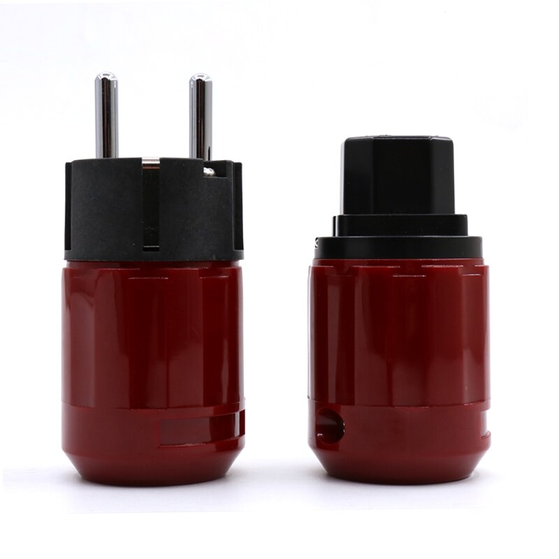 Audio Grade Rhodium Schuko Plug & IEC Connector - DIY Power Cable Set: one pair
