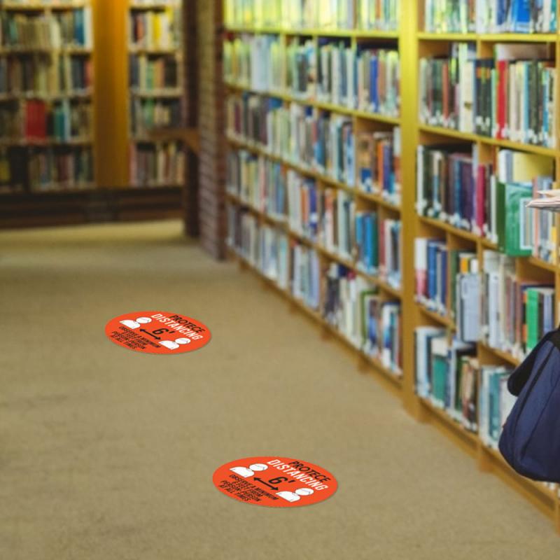 5/2/1Pcs Public Area 6 Feet Protect Distancing Floor Sign Ground Sticker Safety Sign Social Supermarket Anti Slip Floor Decals