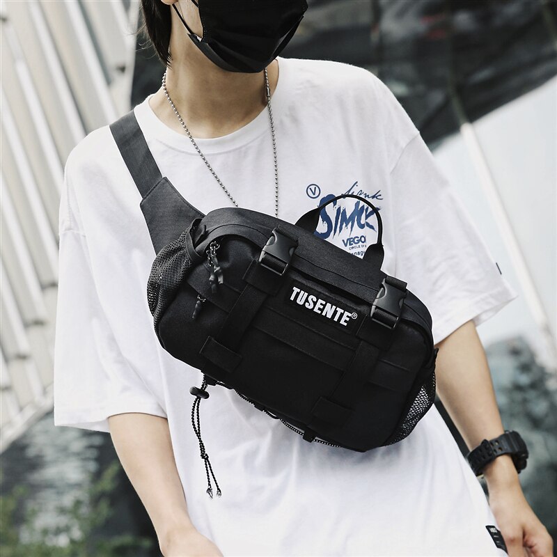 Coole meiden borsttas merk messenger bag koppel sport heuptas straat japanse gereedschapstas grote capaciteit schoudertas