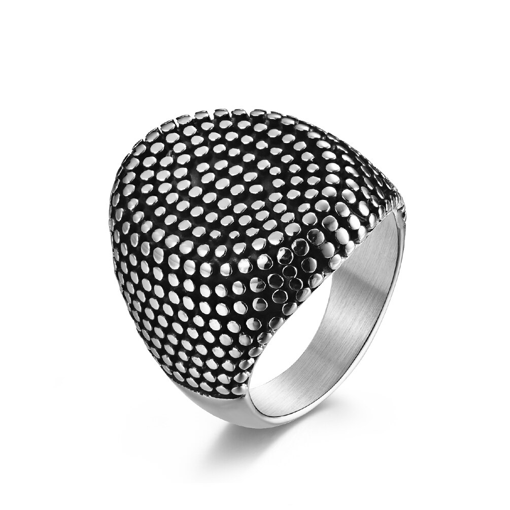 JHSL-anillos grandes de acero inoxidable para hombre, joyería de 25mm de ancho, estilo hip hop, de aniversario, tamaño 8, 9, 10, 11, 12: 8 / Silver