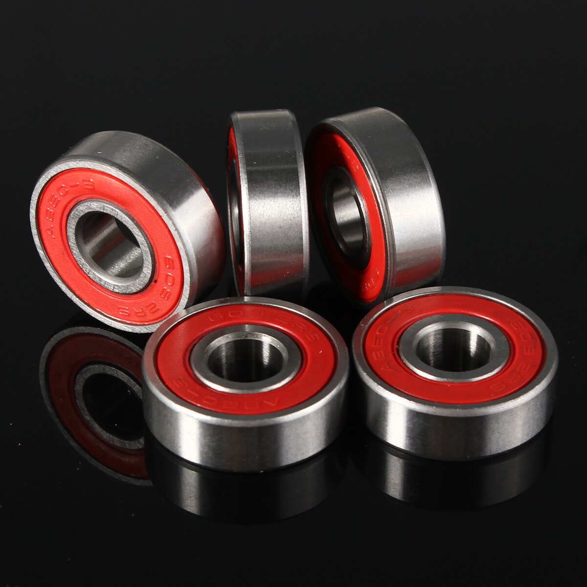 10x ABEC-9 608 2RS Inline Roller Skate Wheel Bearing 8x22x7mm shaft Bearing Anti-rust Skateboard Wheel Red Sealed