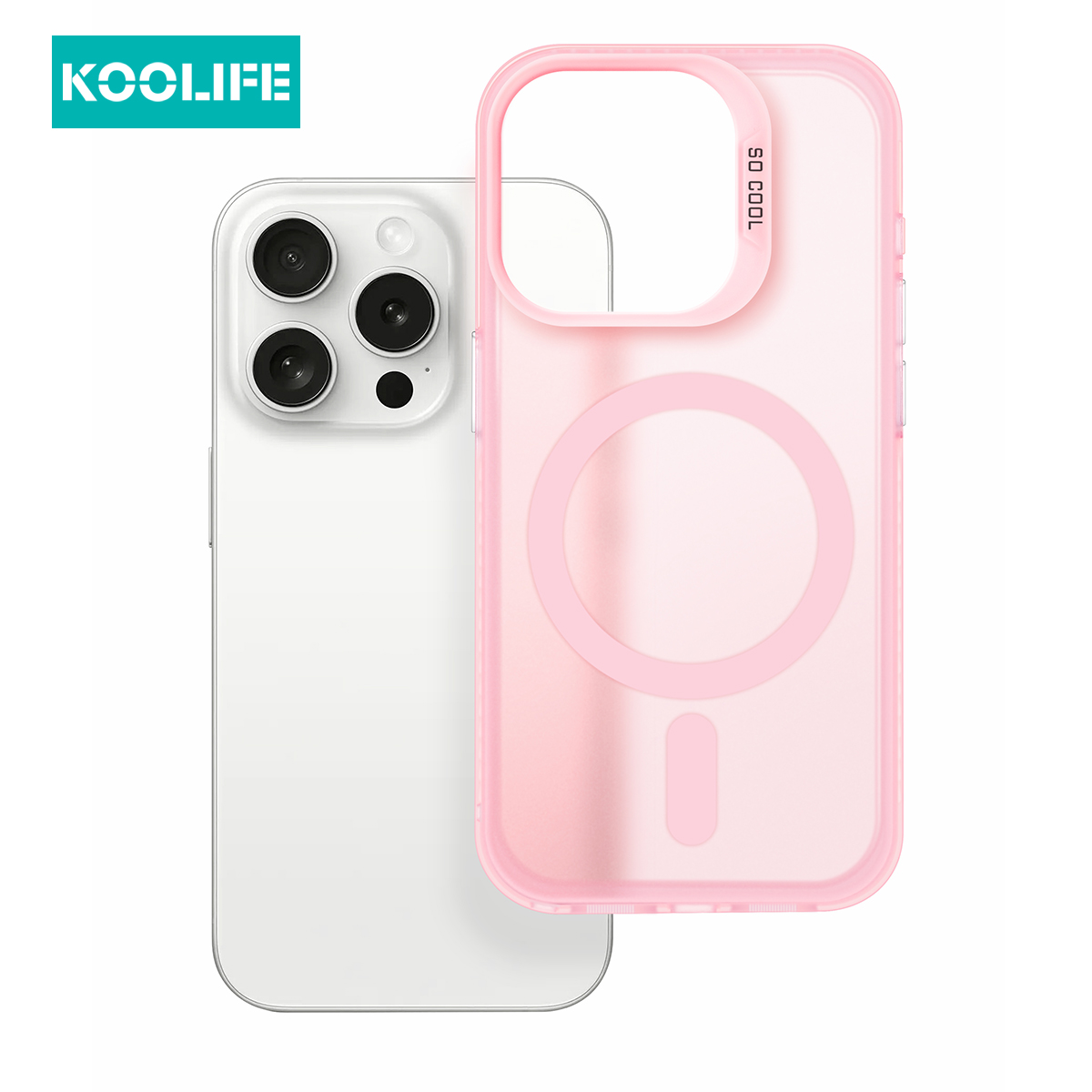 Koolife with Magnetic Mobile Phone Protective Case Imd Craft Model Electroplated Button for iPhone 11 12 13 14 15 16 Pro Max
