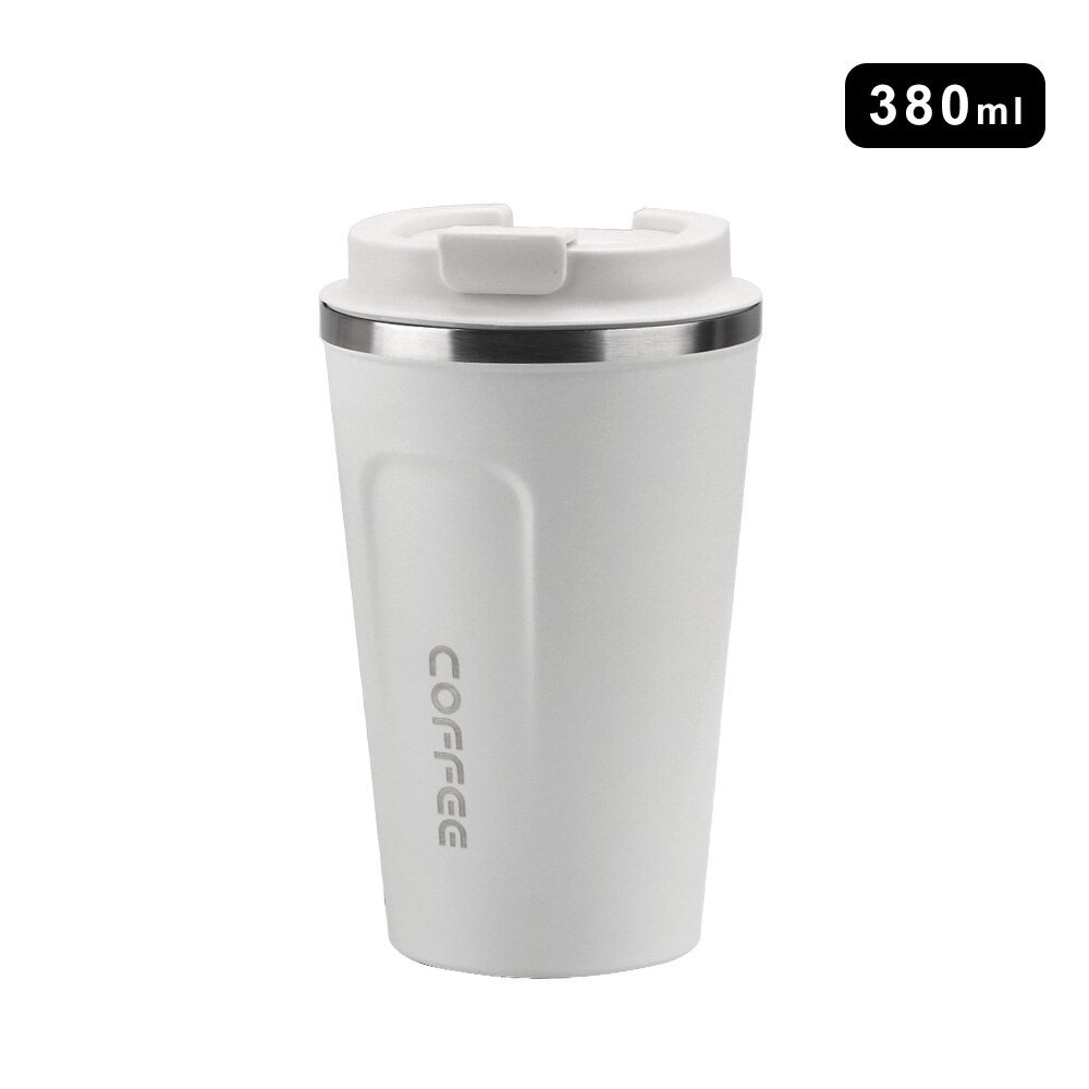 380/510ml resor termokopp bil termos mugg dubbel rostfritt stål 304 kaffemugg läckagesäker termosmugg för: 380ml vita