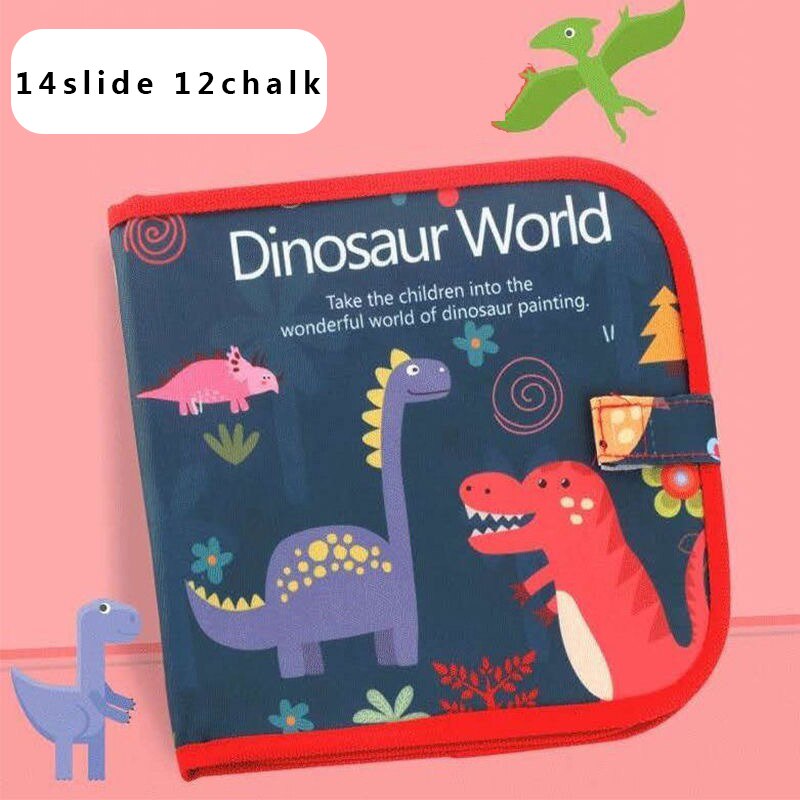 Dibujo de agua mágica libro pizarra para pintar dibujos animados juguetes con tiza de agua reutilizable tablero de dibujo para niños: Red-14P-12pen