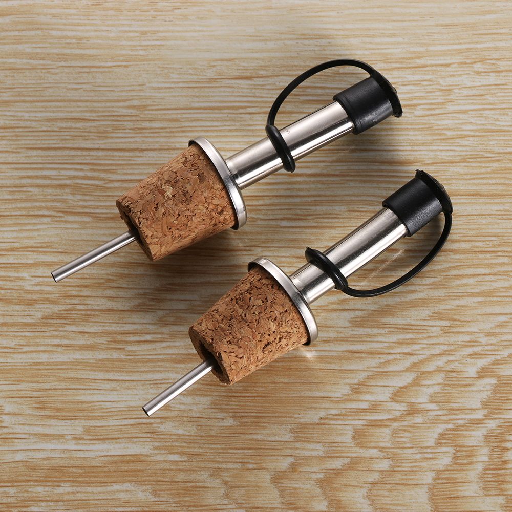 1/3PCS Wooden Cork Red Wine Pourer Oil Beer Metal Bottle Stopper Plug With Cover Home Kitchen Barware Bar Tools Bottle Stopper
