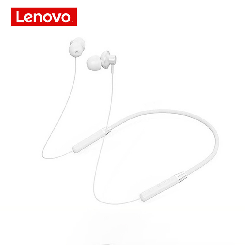 Lenovo Bluetooth Earphones HE05 Wireless Earbuds Magnetic Neckband Earphone Waterproof Sport Headset with Mic Noise Cancelling: white
