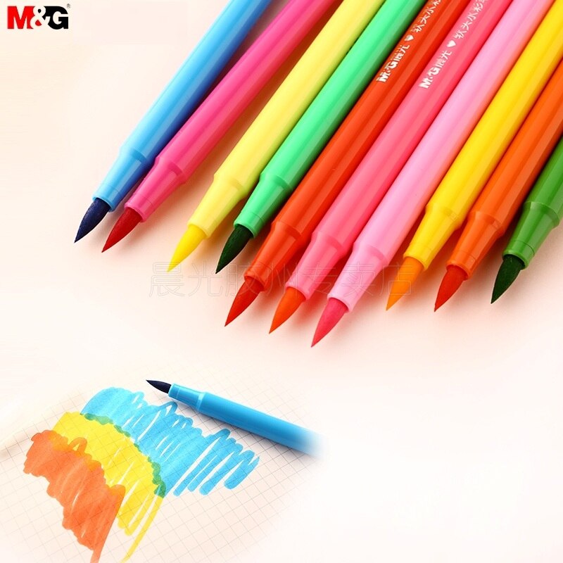 M &amp; G-rotuladores de acuarela de 12/24/36/48 colores, marcadores de arte, suministros de pintura, Juego de dibujo, papelería de pintura