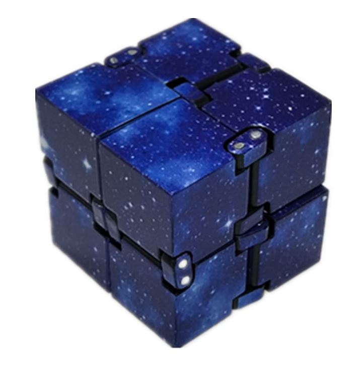 Trend uendelig terning uendelig terning magisk terning kontor flip kubisk puslespil anti stress reliever autisme legetøj: Stjerne blå