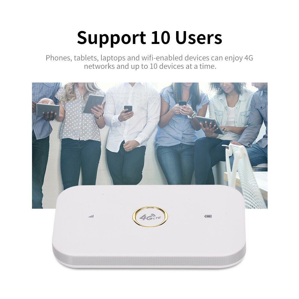 4G LTE Wireless Router Portable Wifi Router with SIM Card Slot Mobile WiFi 150Mbps MIFI Router 1500mAh Battery EU Version