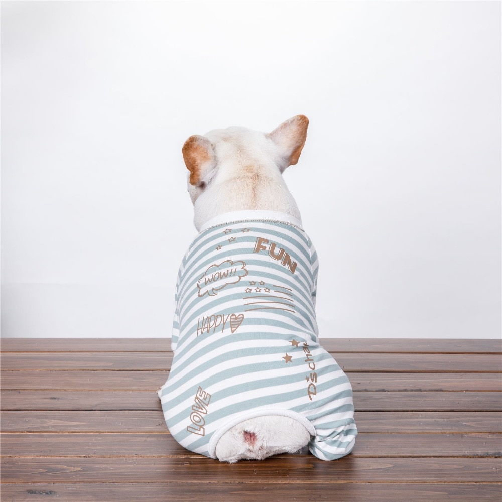 Hund Kleidung Gesamt-spielanzug Entzückende Haustier Gestreiften Pyjama 100% Baumwolle Yorkie Malteser Pudel Hause Tragen Französisch ziehen