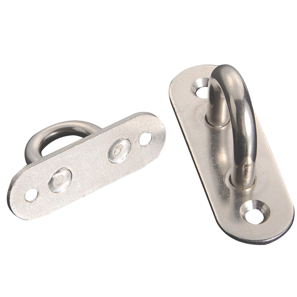 6pcs 2 Holes Fixed Eye Plate Home Rings Hook U Shaped Hammocks Leisure Sofa Ceiling Fan Sandbag Base Pad Stainless Steel