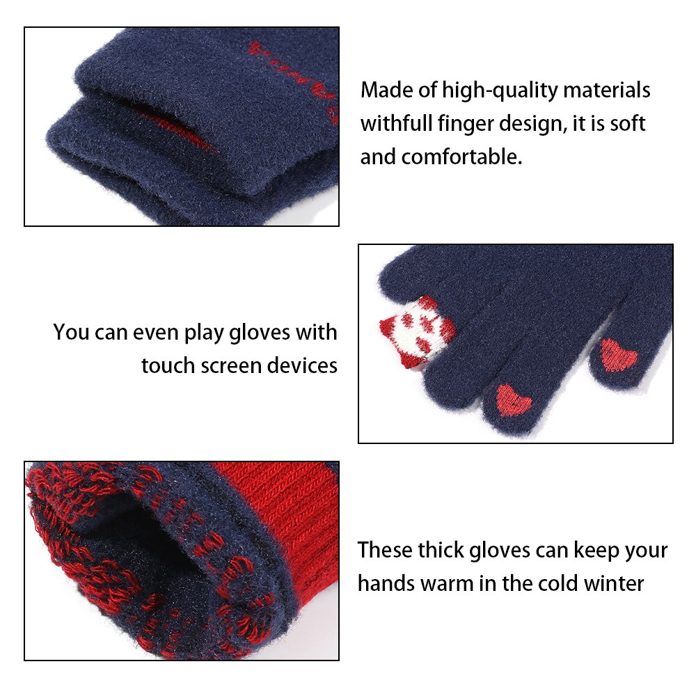 Słodki kreskówka koty rękawiczki damskie dziewczęce zimowe ciepłe rękawiczki zagęścić dzianinowe pełne mitenki rękawiczki robić ekranu dotykowego