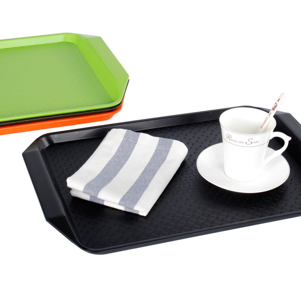 Bandeja de comida 1 Uds., bandeja de cafetería, bandeja de Café estándar, bandeja de servicio de cafetería, superficie Rectangular antideslizante de 17 pulgadas por 12 pulgadas