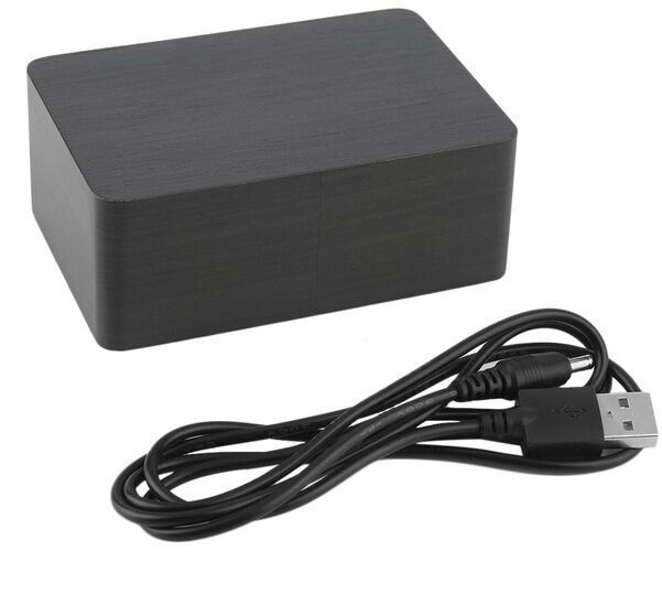 Thuisgebruik Moderne Sensor Houten Klok Dual Led Display Bamboe Klok Digitale Wekker Led Klok Tonen Tijd Voice Control: Default Title